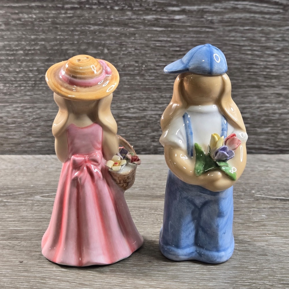 Appletree Design Ceramic Bunny Rabbit Salt Pepper Shakers Easter Spring Set - Picture 3 of 11